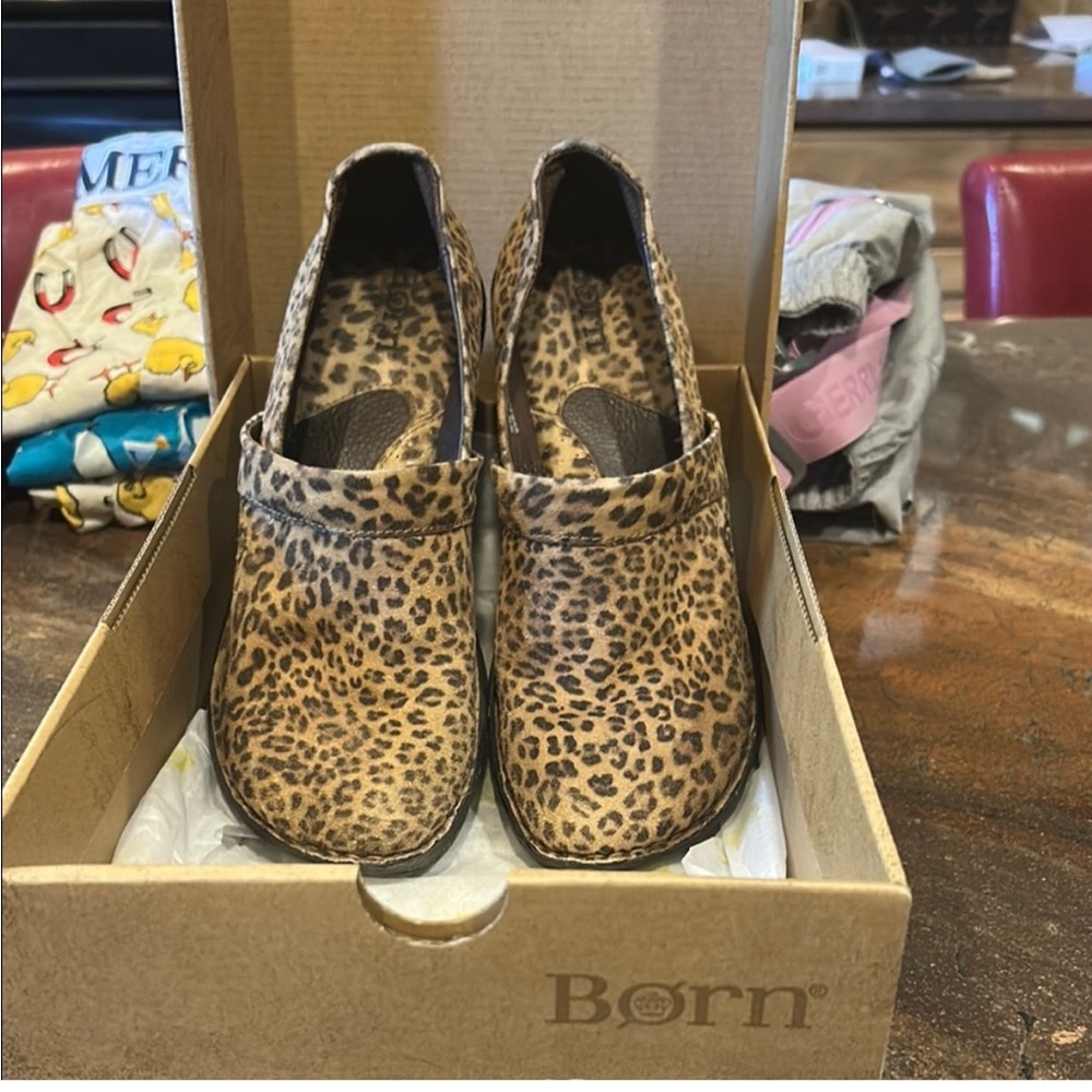 Born Animal Print Slip-On Shoes